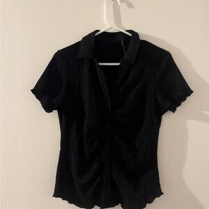 Sanctuary Black Textured Button Down Shirt